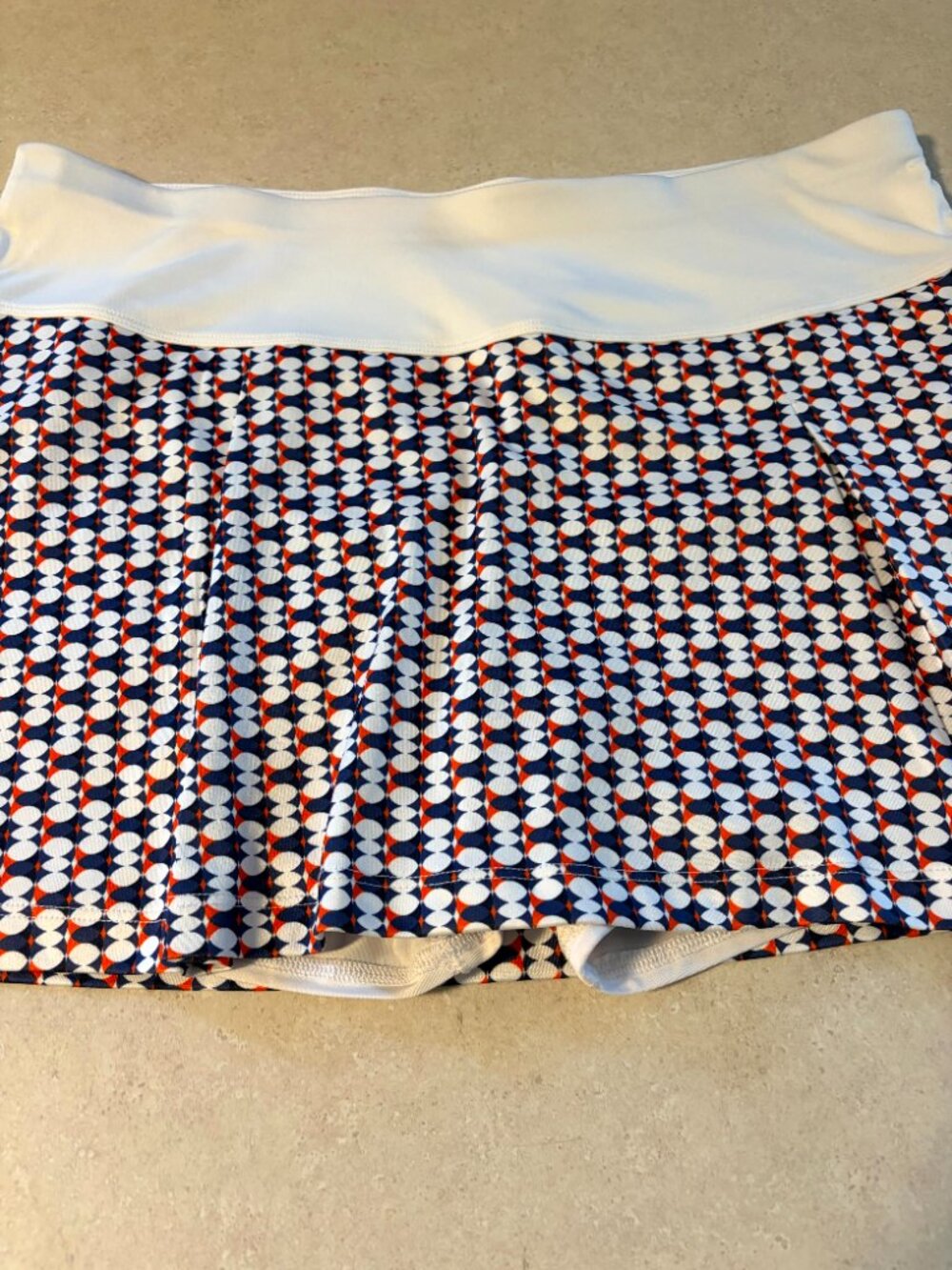 Grand Slam Womens Pull On Golf Tennis Skort XL White, Red, Blue Print Stretch - Picture 2 of 7